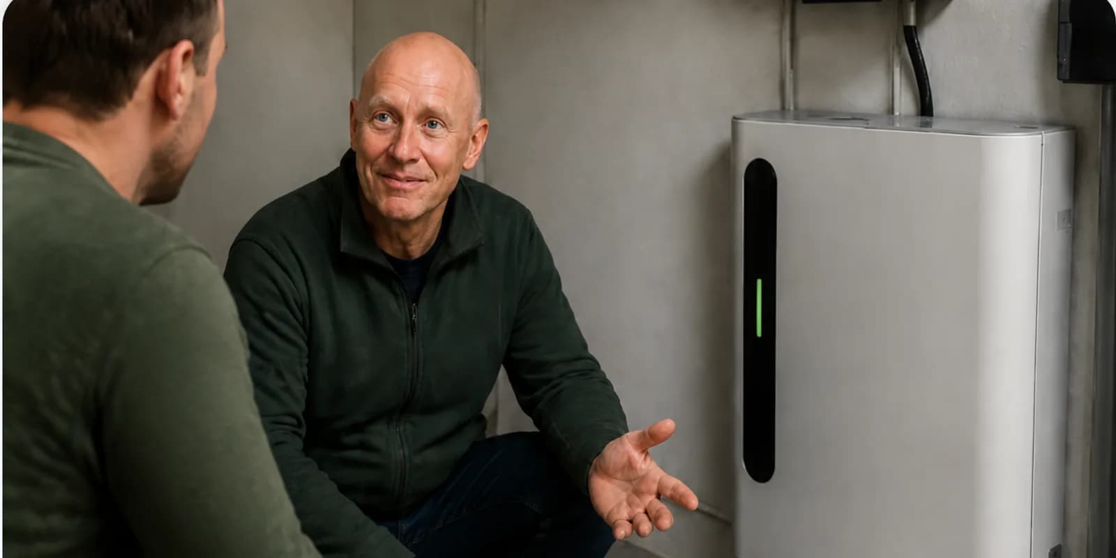 Installateur werkt aan een geplaatst systeem